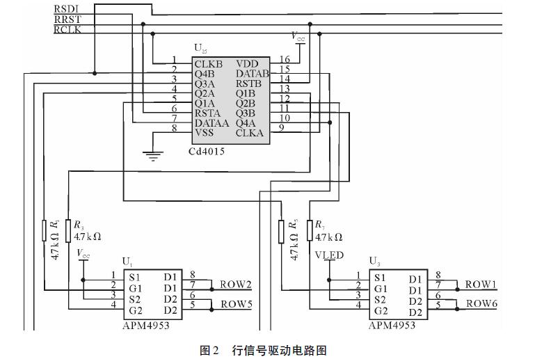 圖2 行信號(hào)驅(qū)動(dòng)電路圖